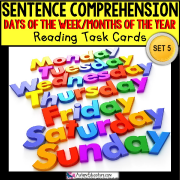 SENTENCE COMPREHENSION Task Cards DAYS OF WEEK and MONTHS Task Box Filler 